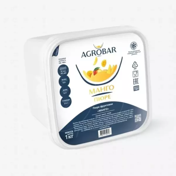 Пюре замороженное манго Agrobar 1 кг